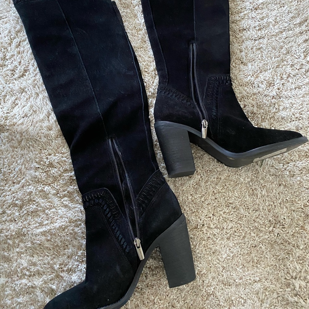 Vince Camuto over the knee black suede boot size 9
